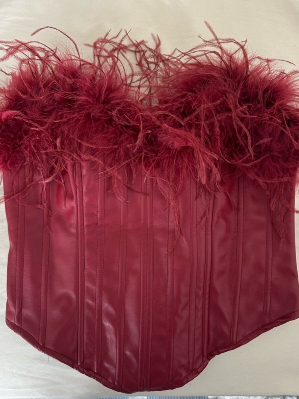 Akira Feather Trim Corset top